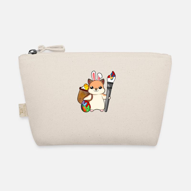 Cute hamster paints Easter eggs Organic Pouch