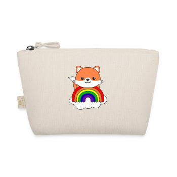 Fox colorful rainbow for kids cute fox - Organic Pouch - nature - Front