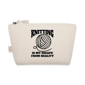 Knitting Gift Crochet Seamstress Girl Sewing - Organic Pouch - nature - Front