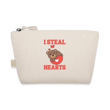 Bär zum Valentinstag ich stehle Herzen - Bio-Täschchen - Natur - Vorne