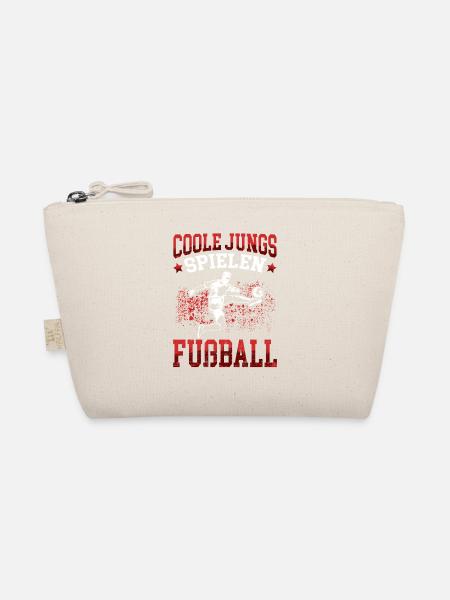 Coole Jungs spielen Fußball Fußballer Kicken - Bio-Täschchen - Natur