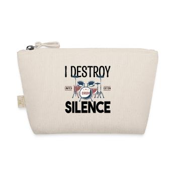 I destroy silence. Cadeau batteur, Cadeau musicien - Trousse biologique - nature - Devant
