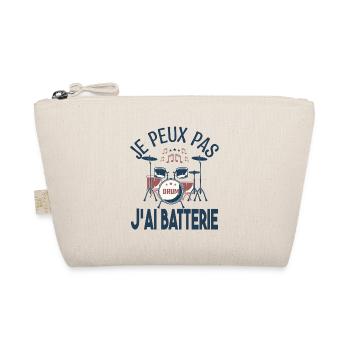Je peux pas j'ai batterie. Cadeau batteur Musicien - Trousse biologique - nature - Devant