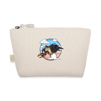 Hedgehog flies on crow - Organic Pouch - nature - Front
