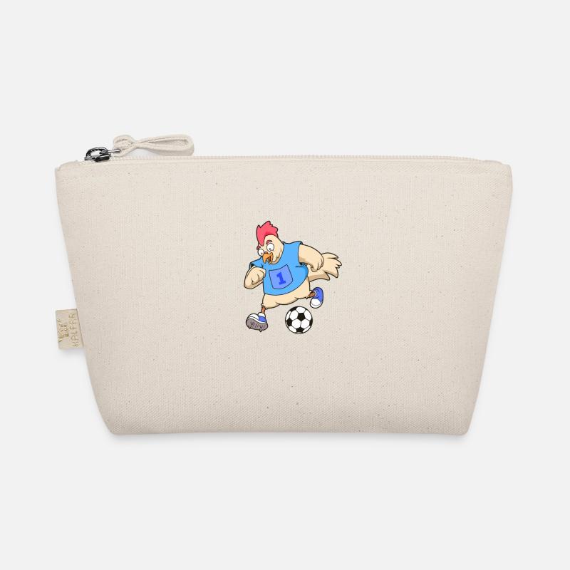 Comic chicken plays football Organic Pouch
