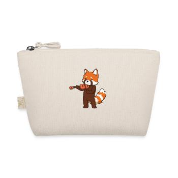 Comic red panda plays violin - Organic Pouch - nature - Front