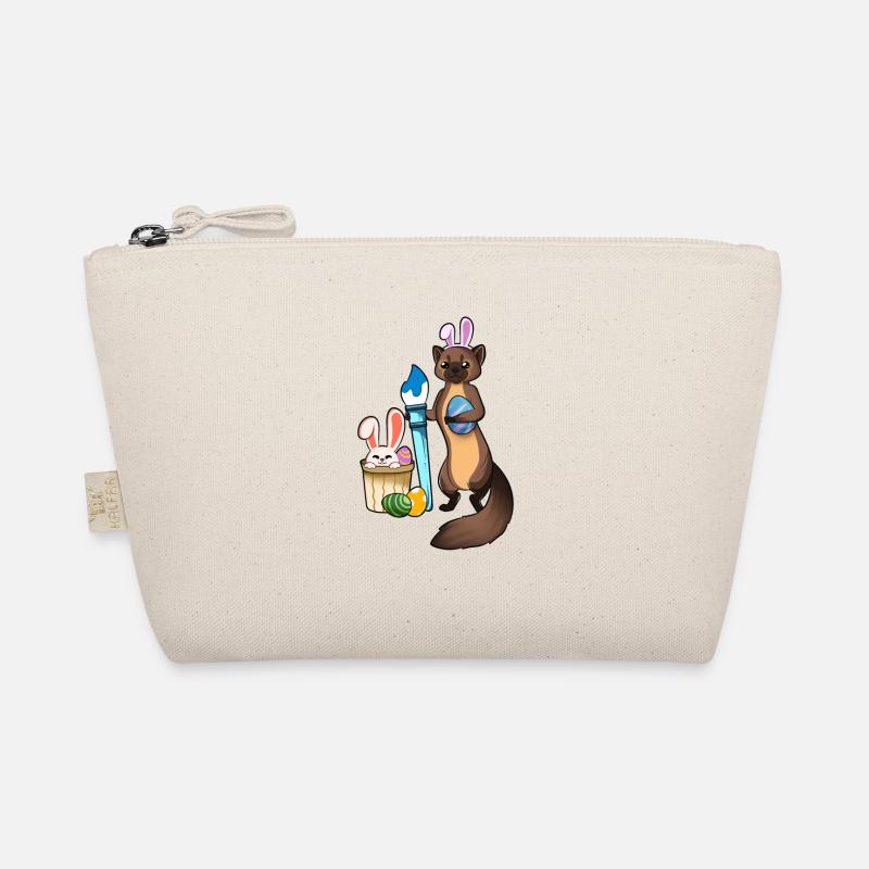 Cute ferret paints Easter eggs Organic Pouch