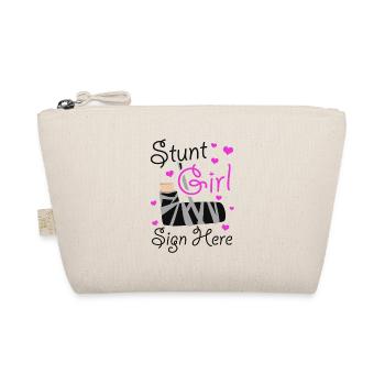 Girl stunt sign here - Organic Pouch - nature - Front
