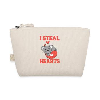 Mouse for Valentine's Day I steal hearts - Organic Pouch - nature - Front