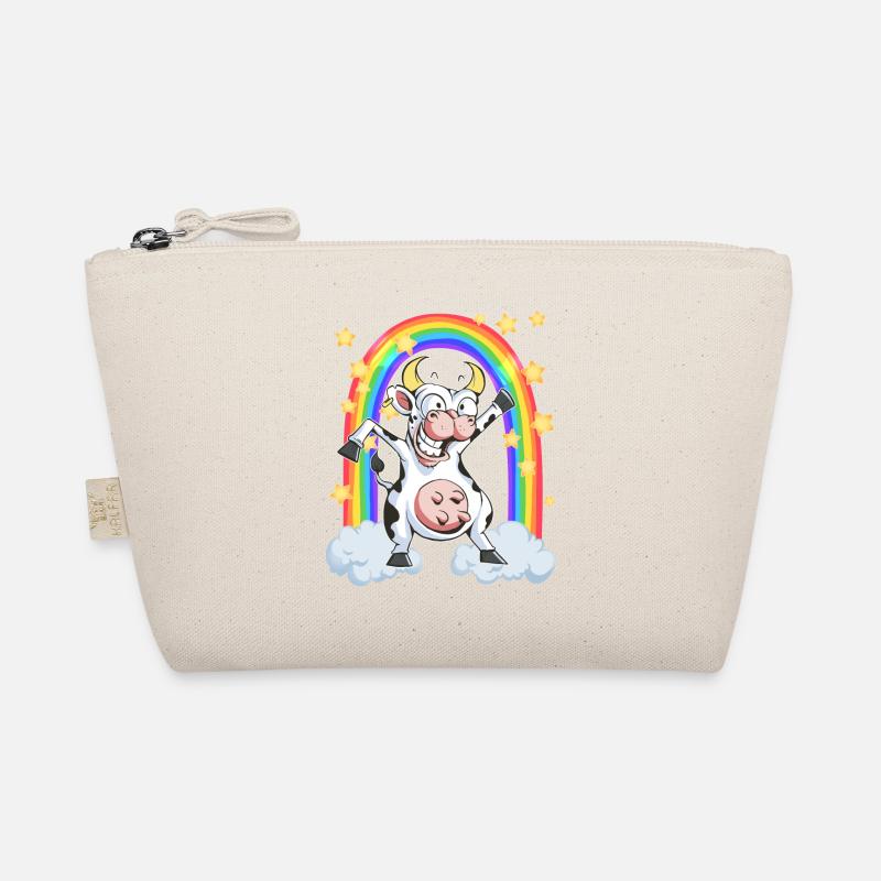 Rainbow cow crazy dancing fun funny Organic Pouch