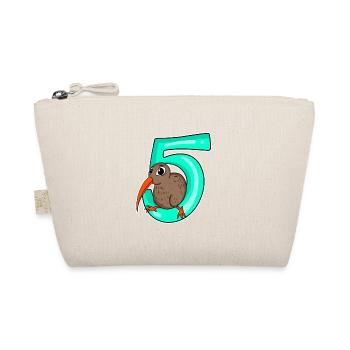 5 Jahre alt - 5. Geburtstag mit Tier Motiv - Bio-Täschchen - Natur - Vorne
