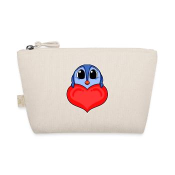 Penguin with Heart - Love Romantic - Organic Pouch - nature - Front