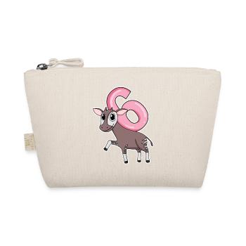 6 years old - 6th birthday with animal motif - Organic Pouch - nature - Front