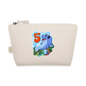 5 Years Old - 5th Birthday with Animal Motif - Organic Pouch - nature - Front