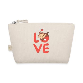Singe pour la Saint-Valentin animaux mignons avec des cœurs Amour - Trousse biologique - nature - Devant