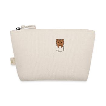 Katze in Tasche süße Katzen in Brusttasche - Bio-Täschchen - Natur - Vorne