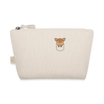 Reh in Tasche süße Rehe in Brusttasche - Bio-Täschchen - Natur - Vorne