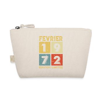 Vintage Birthday Gift Idea February 1972 - Organic Pouch - nature - Front