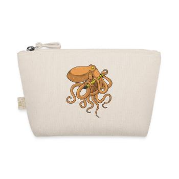 Octopus Musician Flute Music - Organic Pouch - nature - Front