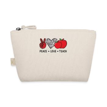 Teachers Peace Love Teachings School Gift - Organic Pouch - nature - Front
