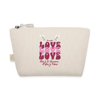Cadeau pour la saint valentin pour elle, je t'aime - Trousse biologique - nature - Devant
