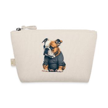 Lustige englische Bulldogge trägt Herrchen T Shirt - Bio-Täschchen - Natur - Vorne