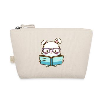 Bücherwurm-Hase - Bio-Täschchen - Natur - Vorne
