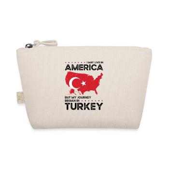 Geboren Türkisch Türkei Amerikanisch USA - Bio-Täschchen - Natur - Vorne