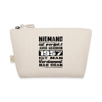 Niemand Is Perfekt Aber geboren 1957 Geburtstag - Bio-Täschchen - Natur - Vorne