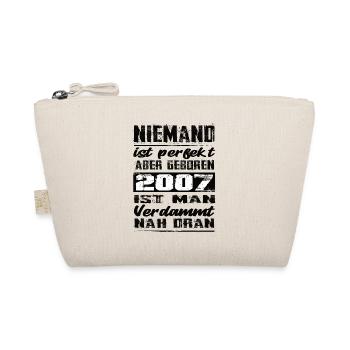 Niemand Is Perfekt Aber geboren 2007 Geburtstag - Bio-Täschchen - Natur - Vorne