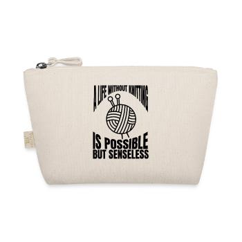 Knitting Tailor Knitter Seamstress Crochet - Organic Pouch - nature - Front