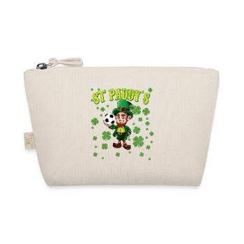 Leprechaun with Soccer Ball Kids St Patricks Day - Organic Pouch - nature - Front