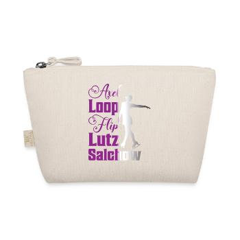 Axel Loop Flip Lutz Salchow Figure Skater Skating - Organic Pouch - nature - Front