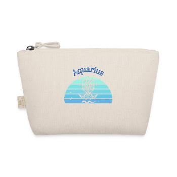 Retro logo astrological sign "Aquarius" - Organic Pouch - nature - Front