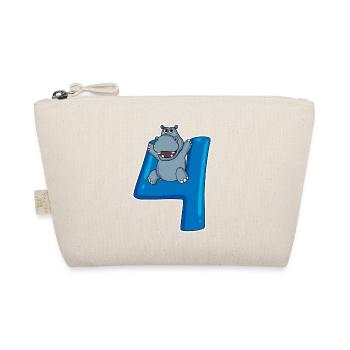 4 years old - 4th birthday with animal motif - Organic Pouch - nature - Front