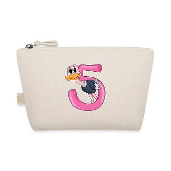 5 Years Old - 5th Birthday with Animal Motif - Organic Pouch - nature - Front
