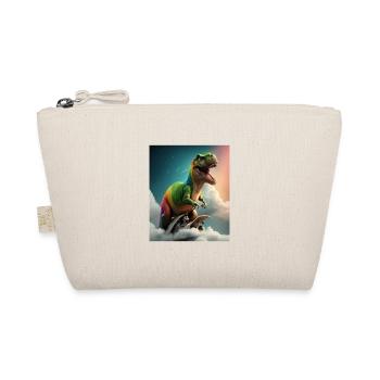 Funny Cartoon Otters Otter Riding Green Dinosaur - Organic Pouch - nature - Front