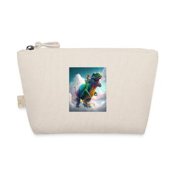 Funny Cartoon Otters Otter Riding Green Dinosaur - Organic Pouch - nature - Front