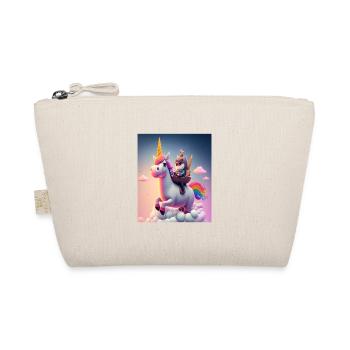 Cute Rainbow Unicorn Otter Riding A Unicorn - Organic Pouch - nature - Front