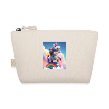 Cute Rainbow Unicorn Otter Riding A Unicorn - Organic Pouch - nature - Front