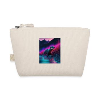 Cool Sea Otter Design Synthwave Wandering Otter - Organic Pouch - nature - Front