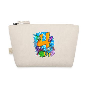 4 years old - 4th birthday with animal motif - Organic Pouch - nature - Front