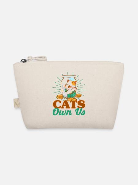 Katzen Sprüche Katze Katzen Liebhaber Geschenk - Bio-Täschchen - Natur - Vorne