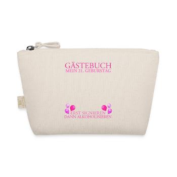 21 Birthday guestbook first sign then - Organic Pouch - nature - Front