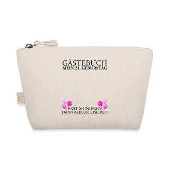 21 Birthday guestbook first sign then - Organic Pouch - nature - Front