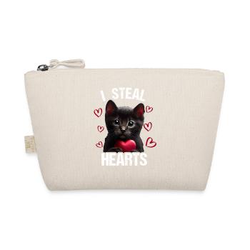 Je vole des cœurs chat - Trousse biologique - nature - Devant