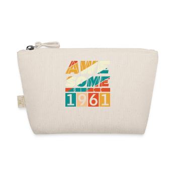 1961 Born Birthday Year of birth vintage - Organic Pouch - nature - Front