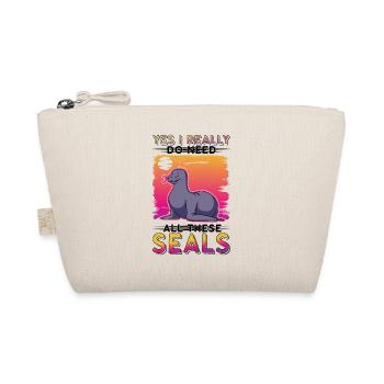 Robbe Geschenk Seehund Seelöwe - Bio-Täschchen - Natur - Vorne