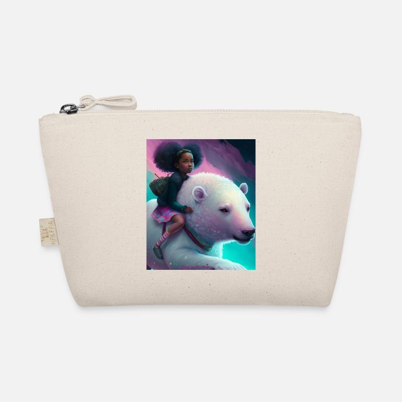 Schwarzes Mädchen reitet auf Eisbär Bio-Täschchen