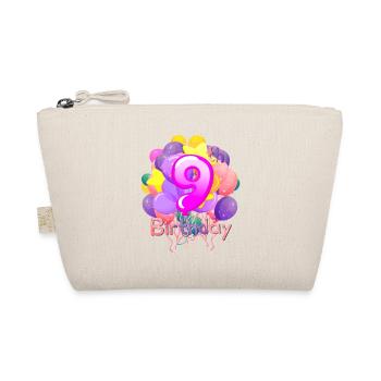 Kids Birthday Number Age 9th Year 9 Lucky Number - Organic Pouch - nature - Front